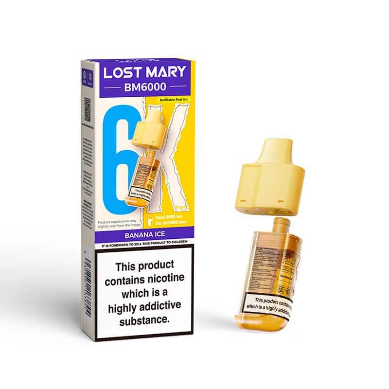 Banana Ice - Lost Mary BM6000 Refill Pods VapehouseUK Banana Ice - Lost Mary BM6000 Refill Pods VapehouseUK