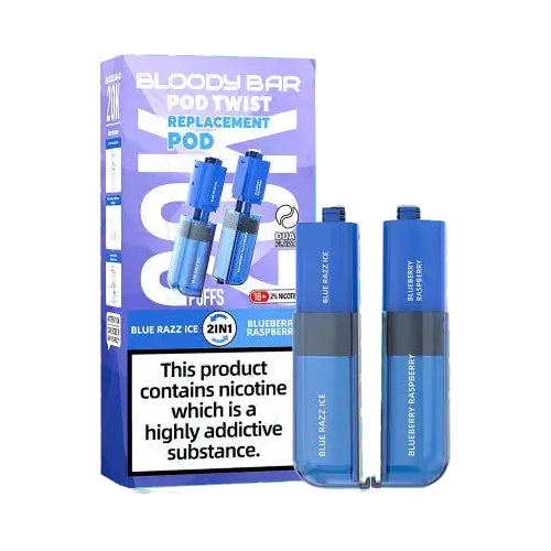 Blue Razz Ice / Blueberry Raspberry - Bloody Bar Ultra Twist 20k Refill Pods