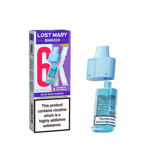 Blue Razz Cherry – Lost Mary BM6000 Refill Pods *New*