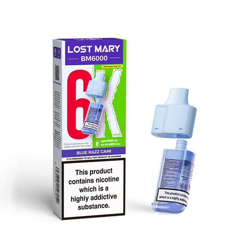 Blue Razz Gami - Lost Mary BM6000 Refill Pods VapehouseUK Blue Razz Gami - Lost Mary BM6000 Refill Pods VapehouseUK
