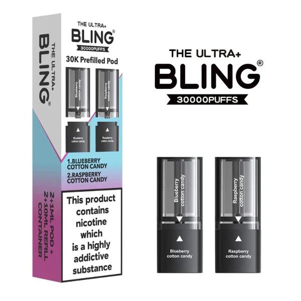 Blueberry Cotton Candy / Raspberry Cotton Candy - Bling Ultra+ 30K Refill Pods