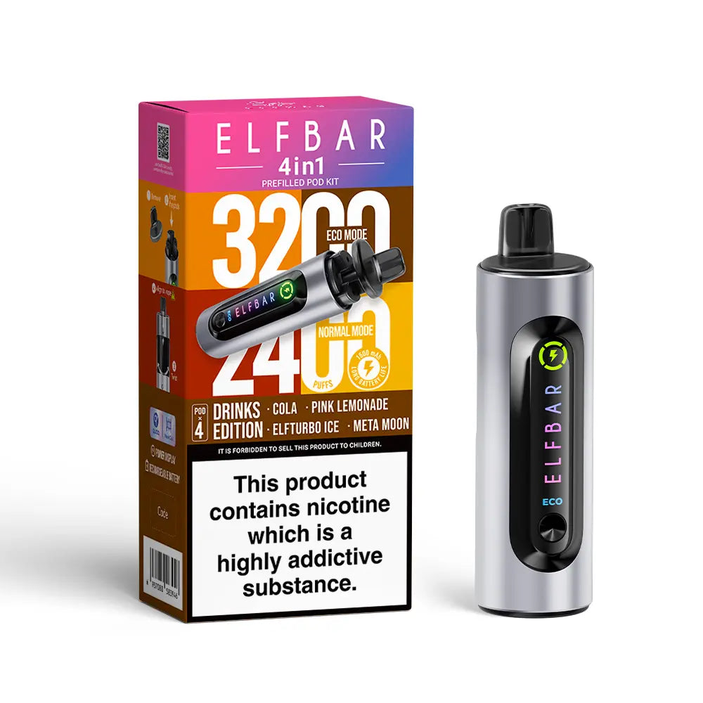 Elf Bar 4 In 1 3200 Puffs Prefilled Pod Kit