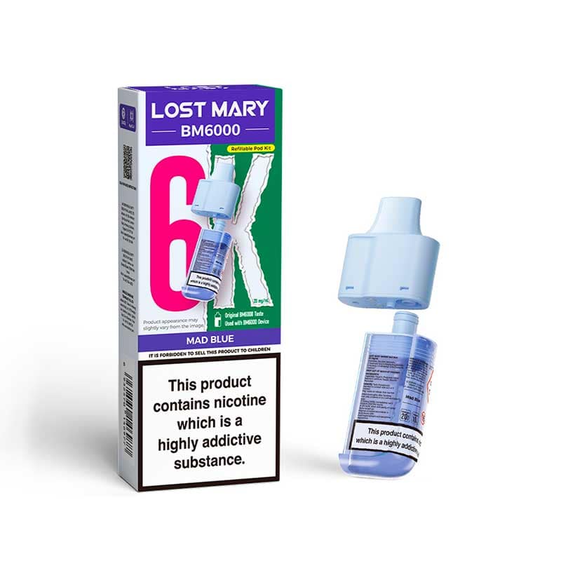 Mad Blue - Lost Mary BM6000 Refill Pods VapehouseUK Mad Blue - Lost Mary BM6000 Refill Pods VapehouseUK