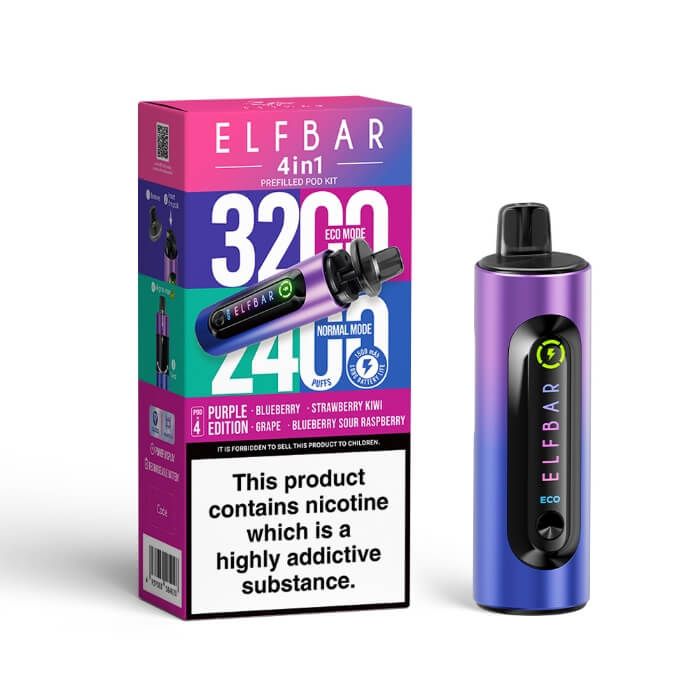 Elf Bar 4 In 1 3200 Puffs Prefilled Pod Kit