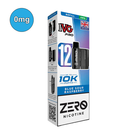 Blue Sour Raspberry – 0mg IVG Pro 12 10K Refill Pods