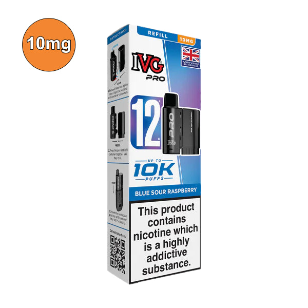Ivg Pro Blue Sour Raspberry Blue Sour Raspberry – 10mg IVG Pro 12 10K Refill Pods | Only £4.99 ...