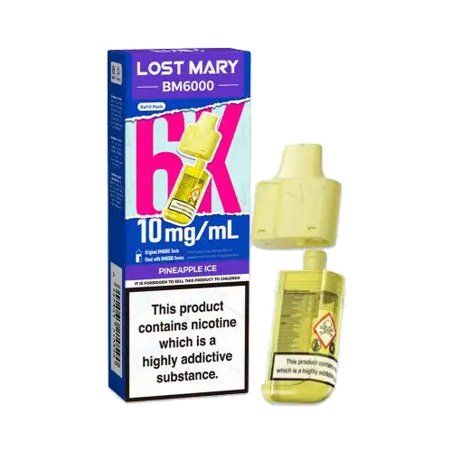 Pineapple Ice – 10mg Lost Mary BM6000 Refill Pods