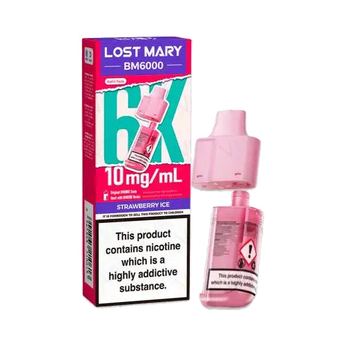 Strawberry Ice – 10mg Lost Mary BM6000 Refill Pods