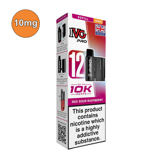 Red Sour Raspberry – 10mg IVG Pro 12 10K Refill Pods