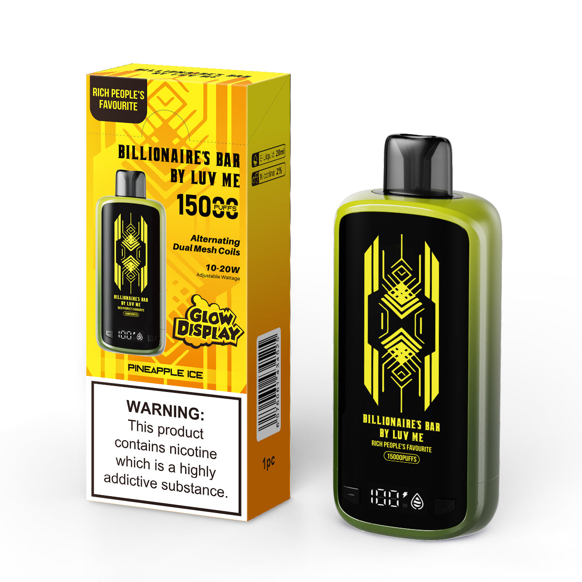 Billionaires Bar By Luv Me Vape 15000 Puffs | Smart Display