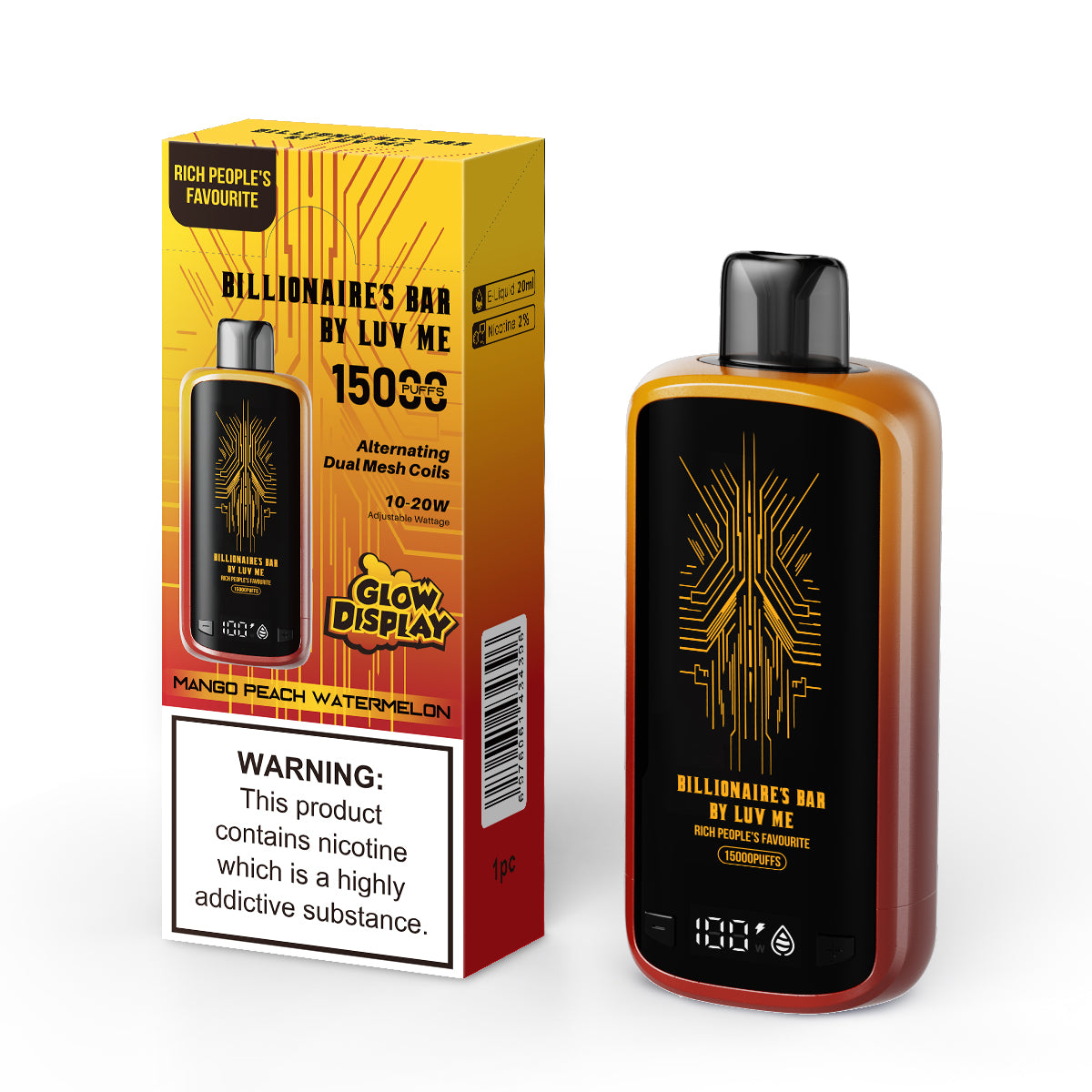 Billionaires Bar By Luv Me Vape 15000 Puffs | Smart Display