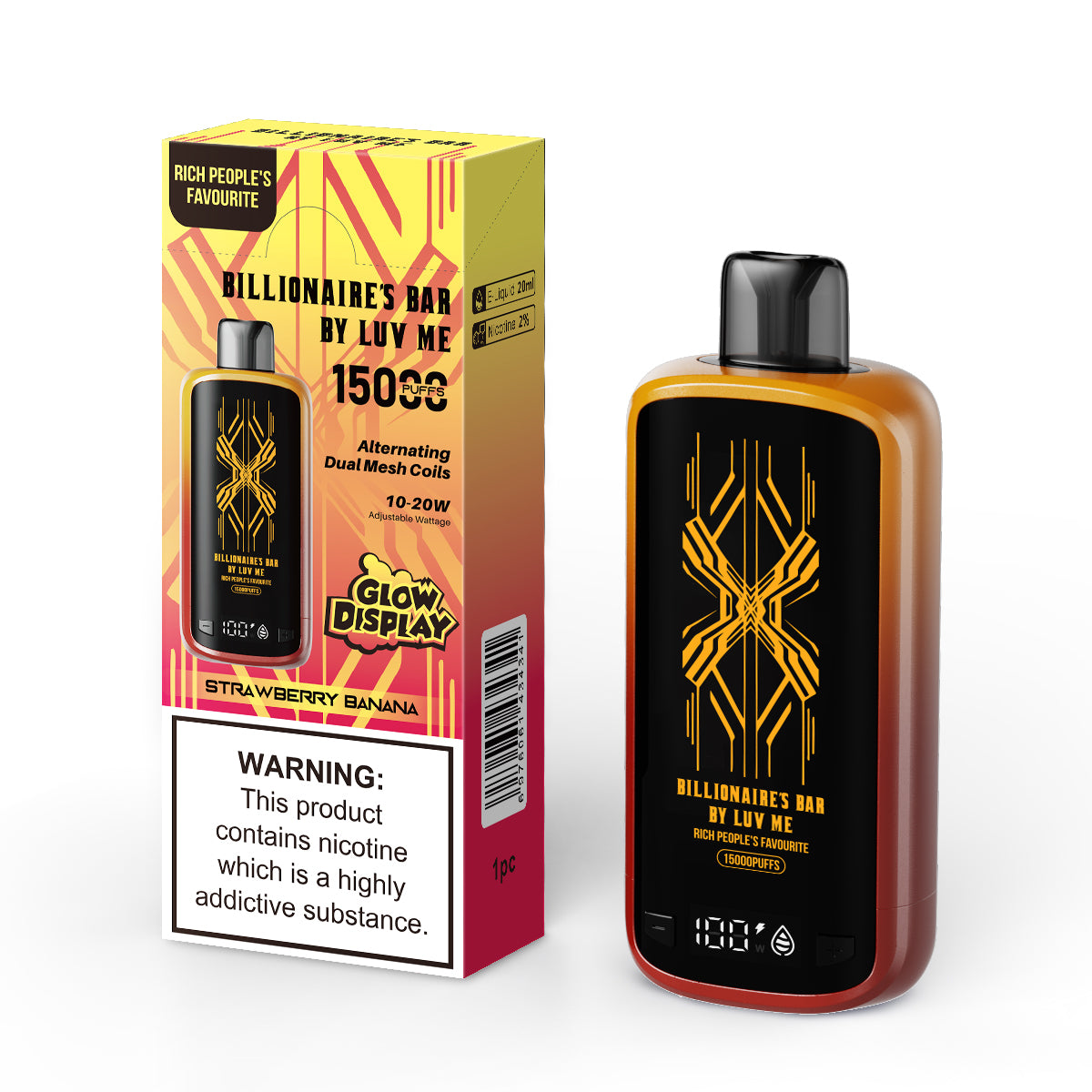 Billionaires Bar By Luv Me Vape 15000 Puffs | Smart Display