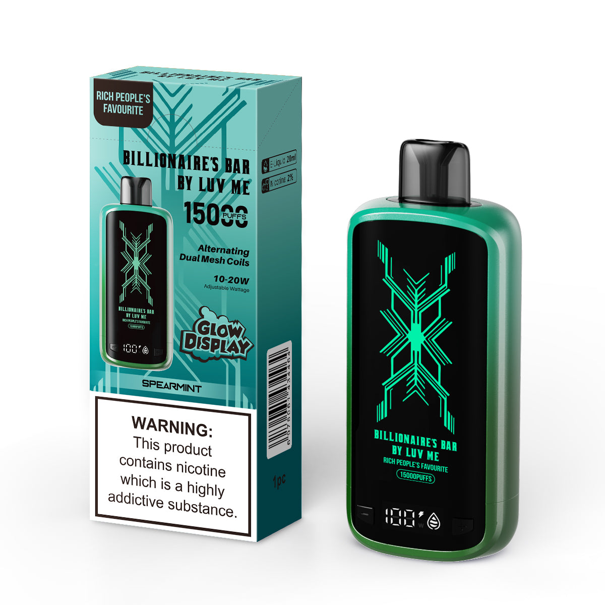 Billionaires Bar By Luv Me Vape 15000 Puffs | Smart Display