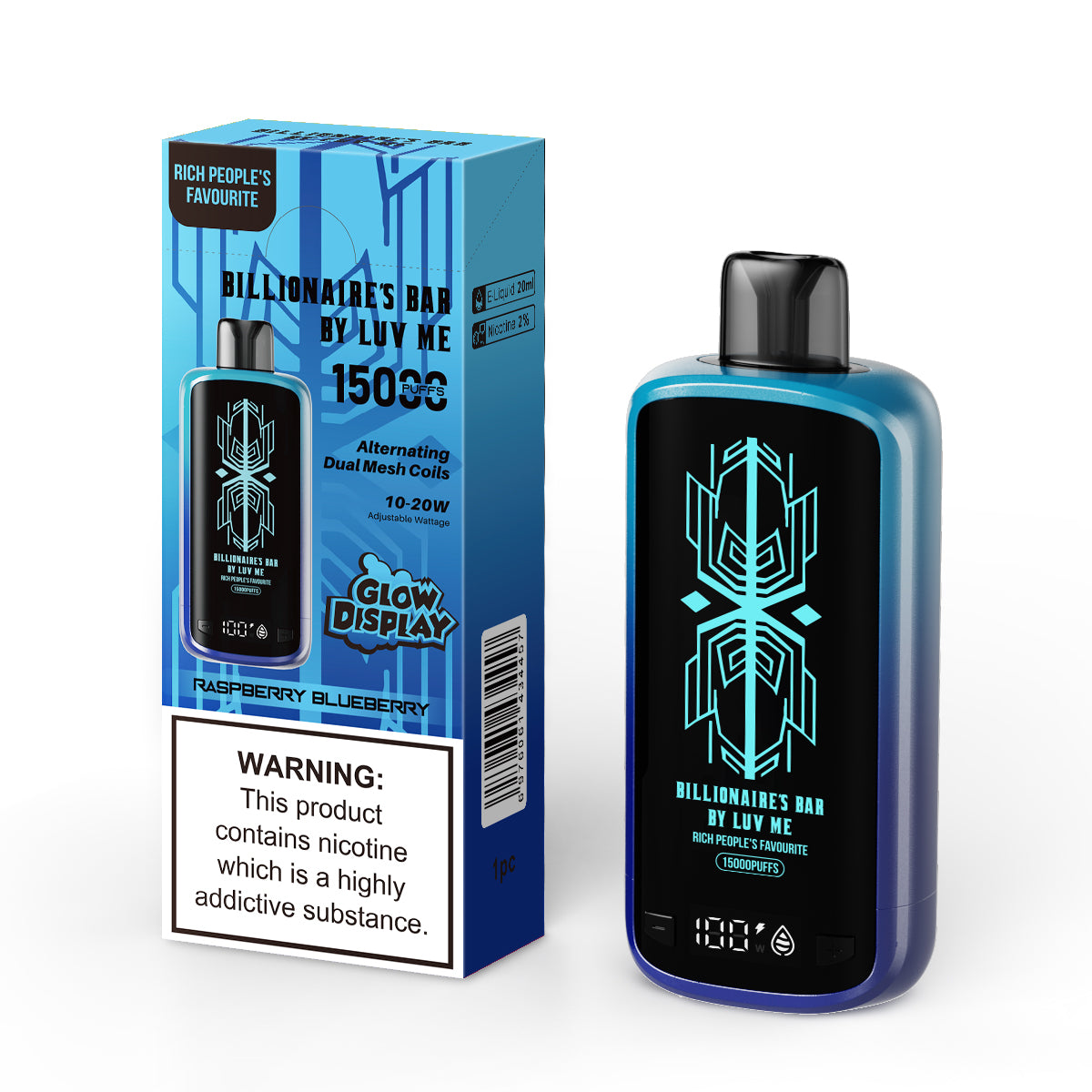 Billionaires Bar By Luv Me Vape 15000 Puffs | Smart Display
