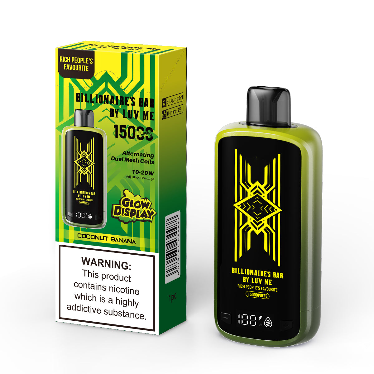 Billionaires Bar By Luv Me Vape 15000 Puffs | Smart Display