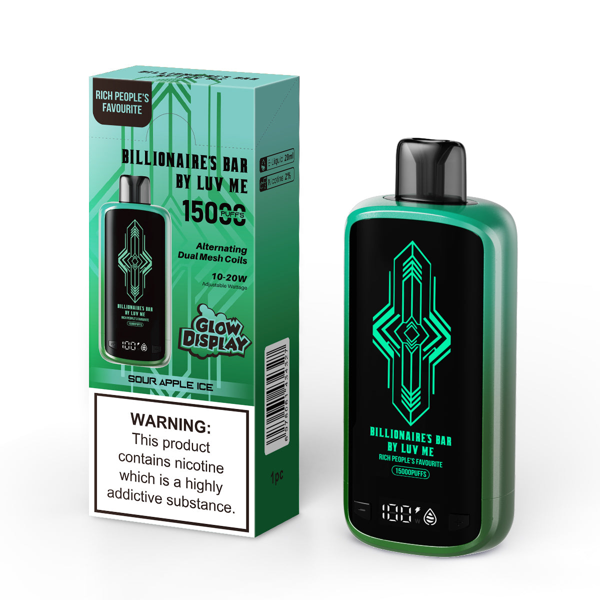 Billionaires Bar By Luv Me Vape 15000 Puffs | Smart Display