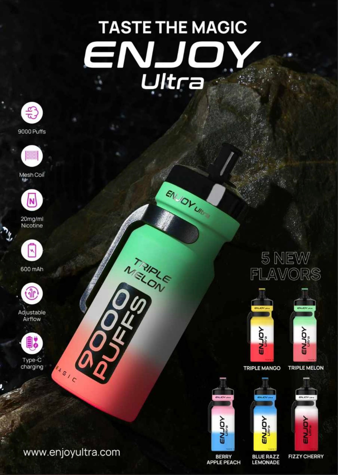 Enjoy Ultra 9000 – Water Bottle Disposable Vape