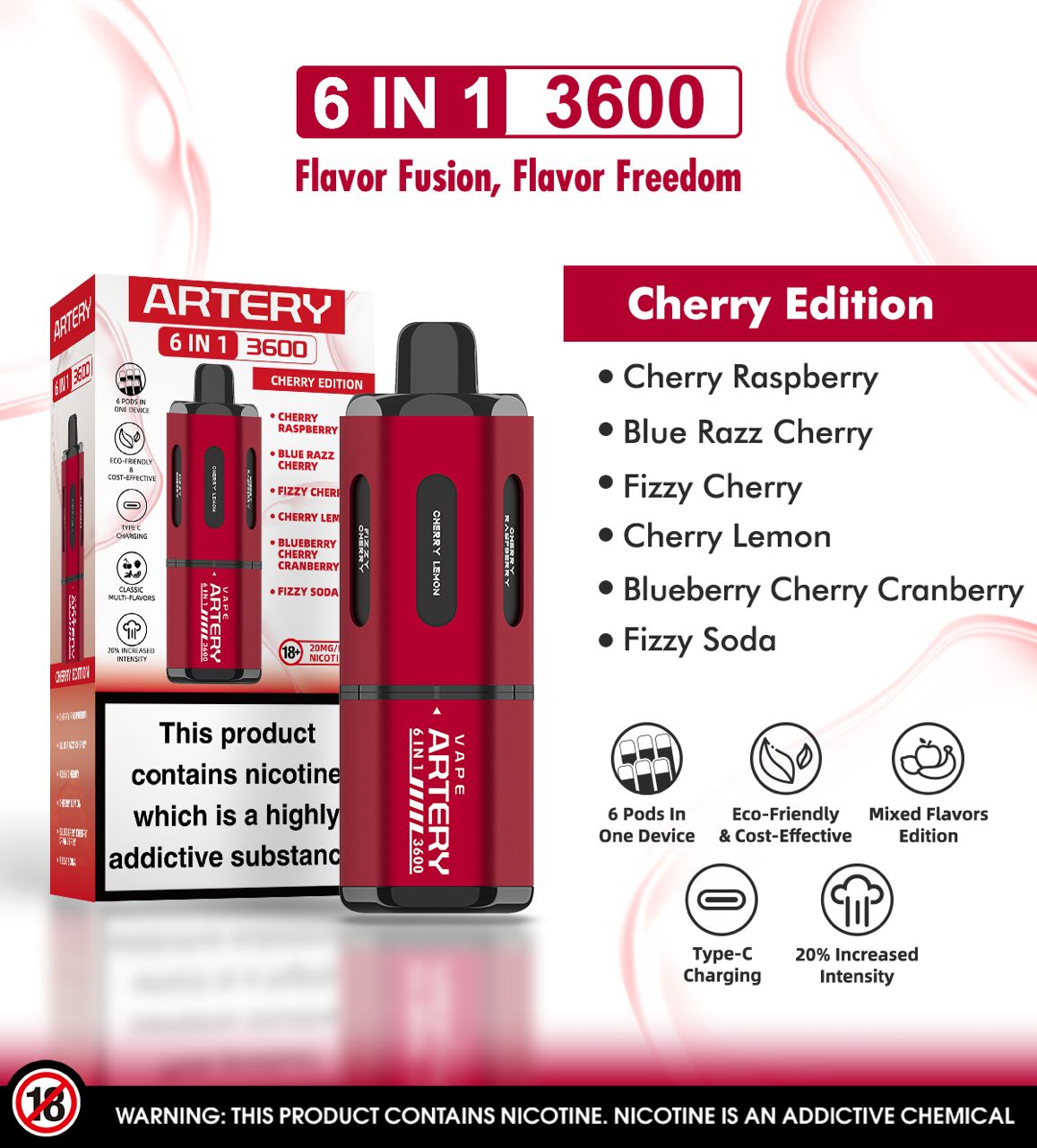 Artery 6 In 1 Pod Kit 3600 Puffs