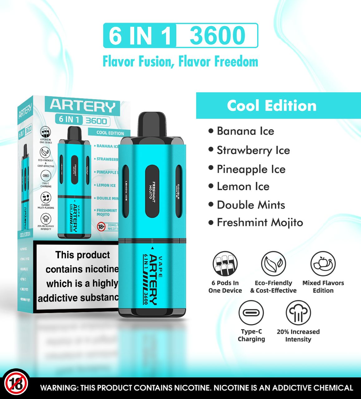 Artery 6 In 1 Pod Kit 3600 Puffs