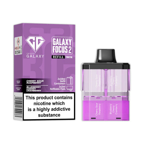 Cherry Sour Raspberry / Blueberry Cherry Cranberry Crystal Galaxy Focus 2 30K Refill Pods
