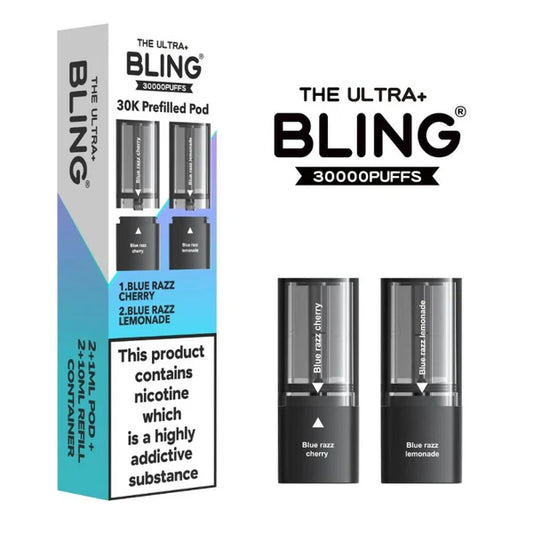 Blue Razz Cherry / Blue Razz Lemonade - Bling Ultra+ 30K Refill Pods