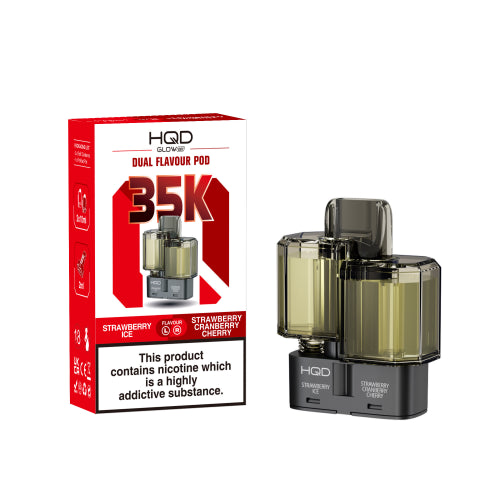 Strawberry Ice / Strawberry Cranberry Cherry - HQD Glow Air 35K Refill Pods
