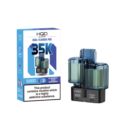 Blueberry Raspberry / Blue Sour Raspberry - HQD Glow Air 35K Refill Pods