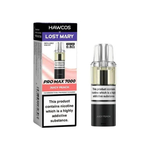 Juicy Peach – Lost Mary x Hawcos Pro Max 7000 Refill Pods