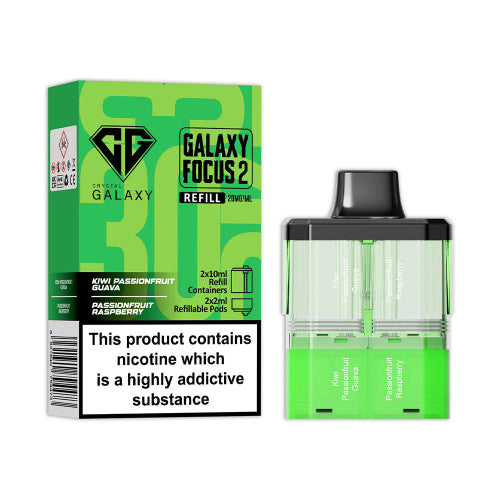 Kiwi Passionfruit Guava / Passionfruit Raspberry Crystal Galaxy Focus 2 30K Refill Pods