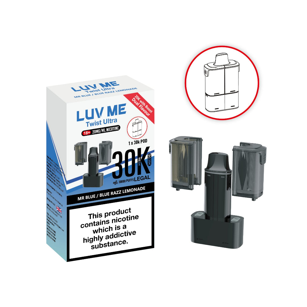 Mr Blue / Blue Razz Lemonade - Luv Me 30K Refill Pods