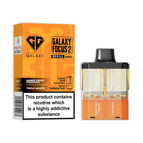 Mango Peach Pineapple / Triple Mango Crystal Galaxy Focus 2 30K Refill Pods