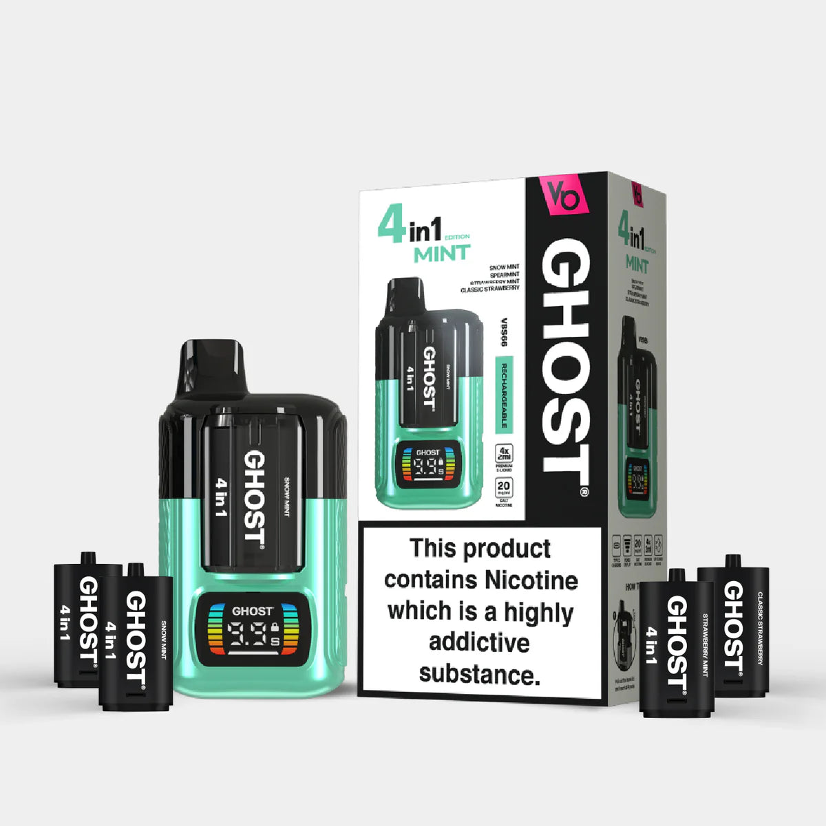 Vapes Bars Ghost 4 In 1 2400 Prefilled Pod Kit