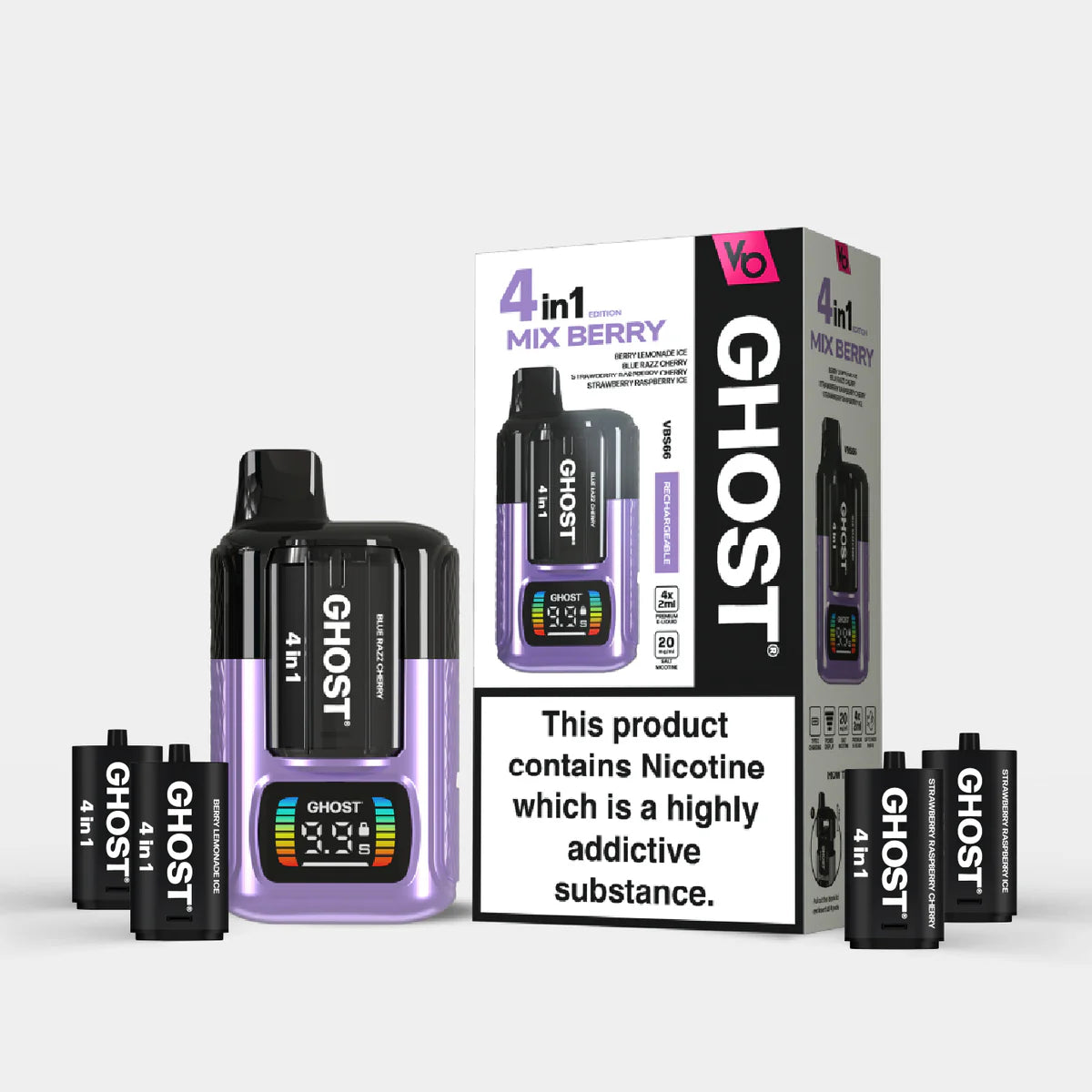 Vapes Bars Ghost 4 In 1 2400 Prefilled Pod Kit