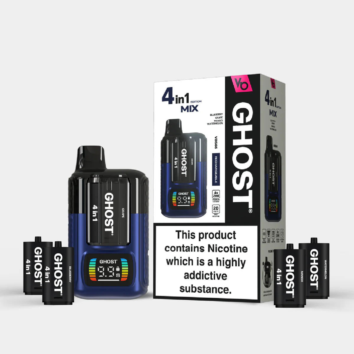 Vapes Bars Ghost 4 In 1 2400 Prefilled Pod Kit