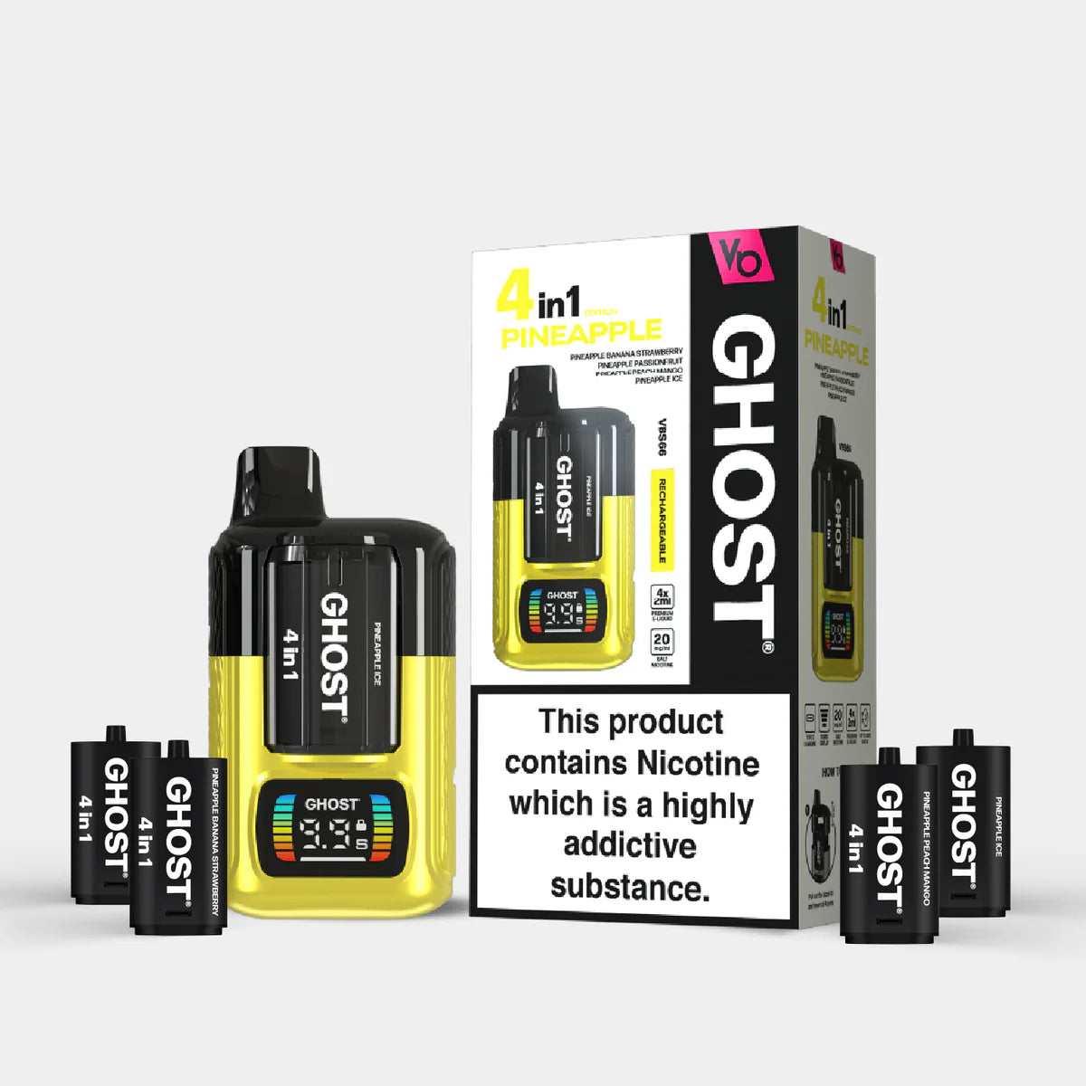Vapes Bars Ghost 4 In 1 2400 Prefilled Pod Kit