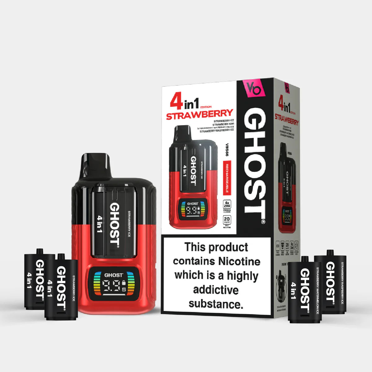 Vapes Bars Ghost 4 In 1 2400 Prefilled Pod Kit