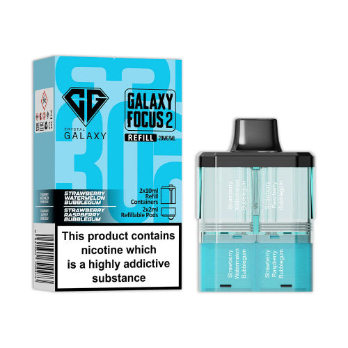 Strawberry Watermelon Bubblegum / Strawberry Raspberry Bubblegum Crystal Galaxy Focus 2 30K Refill Pods