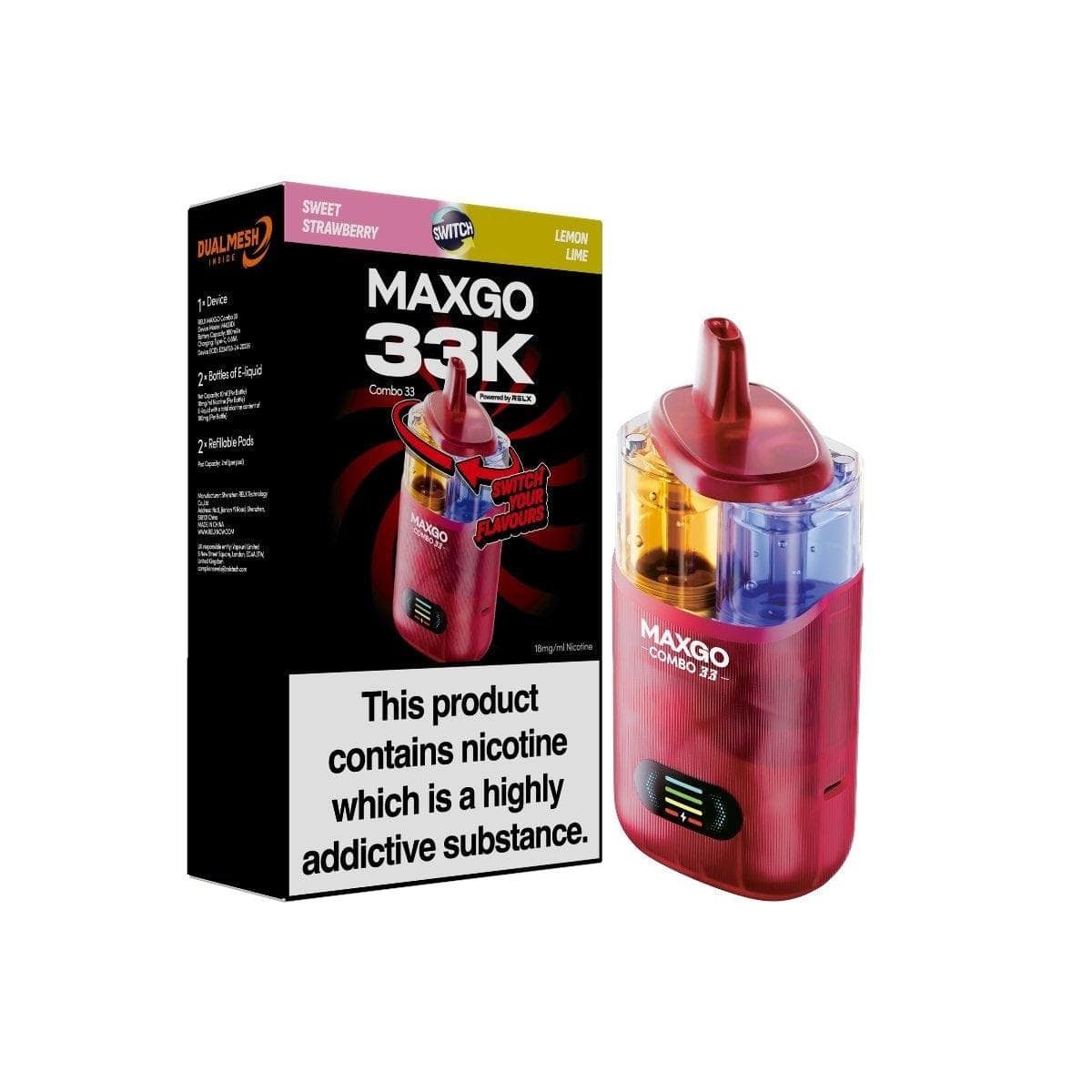 Relx Maxgo Combo 33k Prefilled Pod Kit | Only 8.99! VapehouseUK Relx Maxgo Combo 33k Prefilled Pod Kit | Only 8.99! VapehouseUK