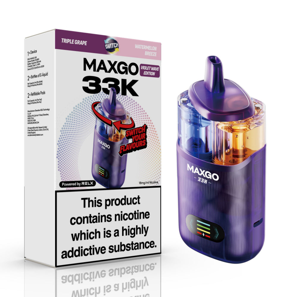 RELX Maxgo Combo 33k Prefilled Dual Flavour Pod Kit