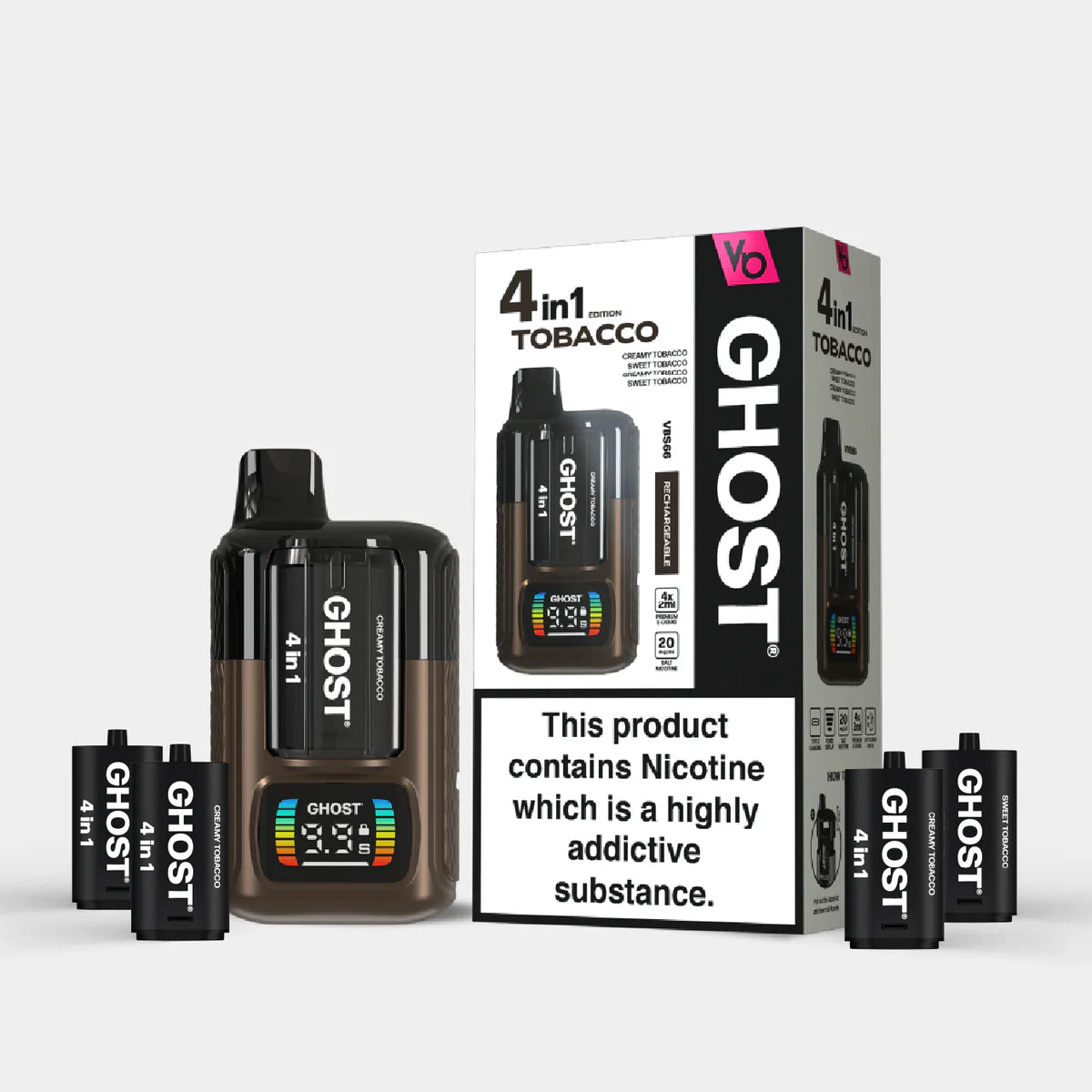 Vapes Bars Ghost 4 In 1 2400 Prefilled Pod Kit